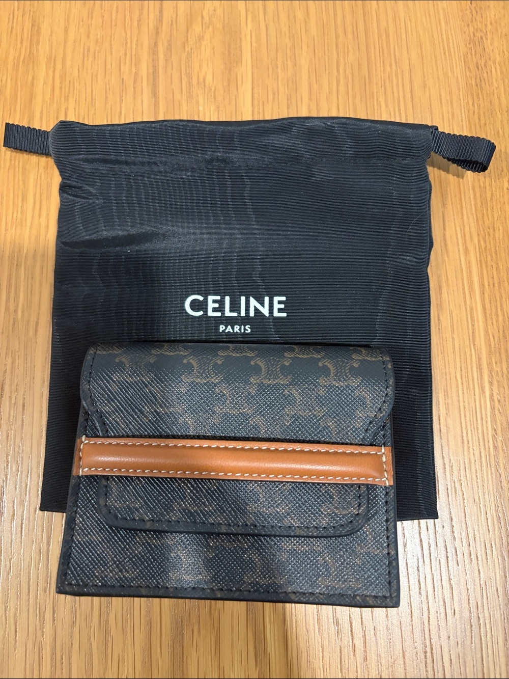 Celine Brown Monogram Triomphe Card Holder Wallet